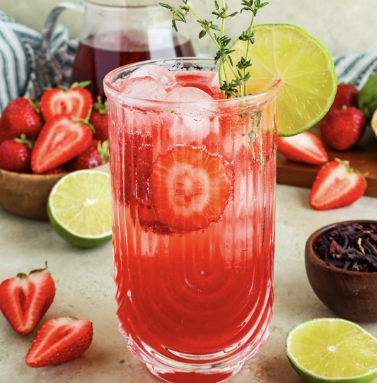 Strawberry Hibiscus Thanksgiving Mocktail (NA)